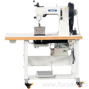 Máquina de coser de tapicería de costura de hilo de alimentación triple de doble aguja